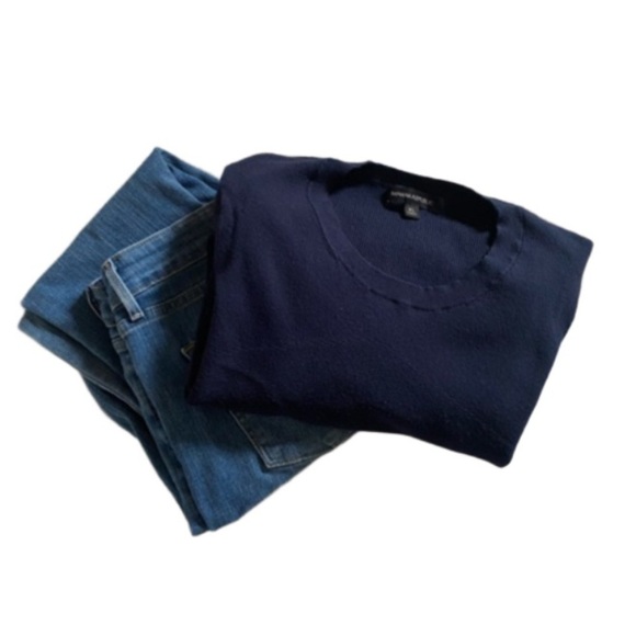 Banana Republic Navy Blue Crewneck Knit Sweater XL - Picture 2 of 5